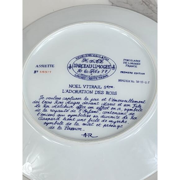 Christmas Three Wise Men Three Kings Vitrail Stain Glass 1979 Porcelain Limoges - Picture 12 of 13